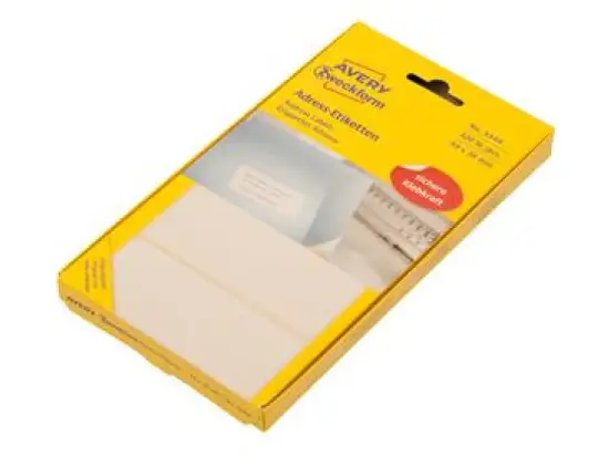 Adressetiketten Avery Zweckform 3344 89 x 36 mm endlos, weiß, selbstklebend, Schreibmaschine, Pack 320 Stk