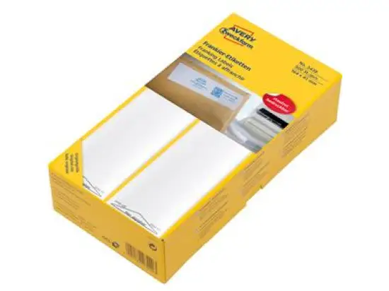 Frankieretiketten Avery Zweckform 3438 164 x 41 mm endlos, einzeln, weiß, selbstklebend, Pack 500 Stk