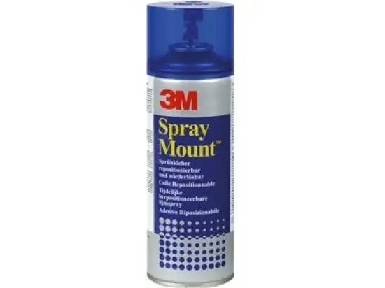 Sprühkleber 3M 051847 Spray Mount transparent, farblos, repositionierbar, wiederlösbar, blaue Dose, Dose 400ml