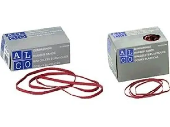 Gummibänder Alco 748 80mm x 4mm, rot, Pack 50g