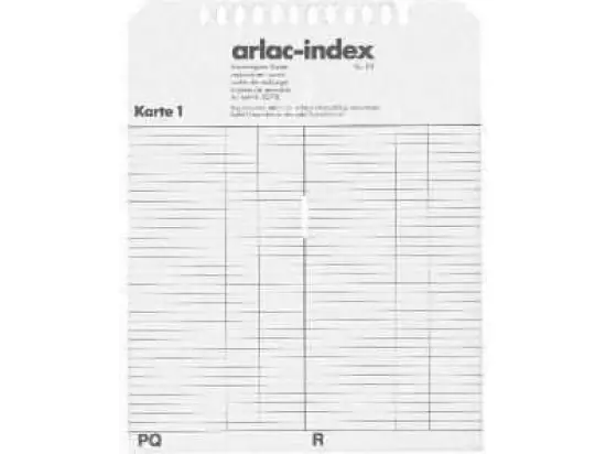 Ersatzregister Arlac 827.00 08270001 16x20cm, für 888 Telefonnummern, für arlac-index No. 101, 127