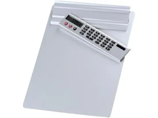 Klemmbrett mit Rechner Wedo 57954 57 954 A4, Aluminium, silber
