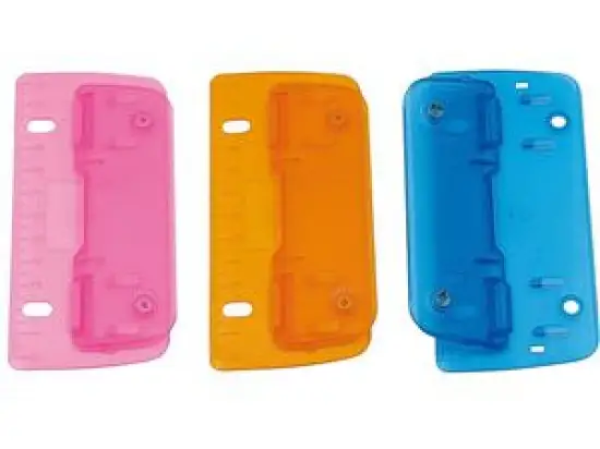 Taschenlocher Wedo 67899 67 899 Kunststoff, farbig sortiert, Taschenformat, 2er und 4er Lochung, Pack 12 Stk