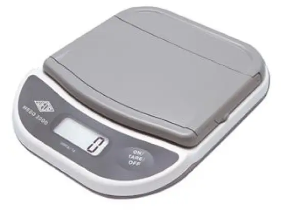 Waage Wedo 502000 50 2000 2000 2000g, weiß/grau, 1g-Teilung, inkl. Batterien