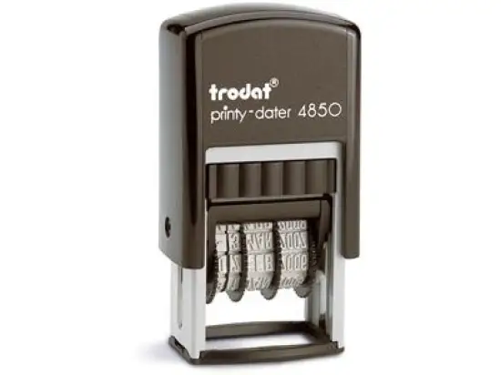 Selbstfärbender Stempel Trodat 76650 printy dater 4850/L7 Gebucht mit Datum