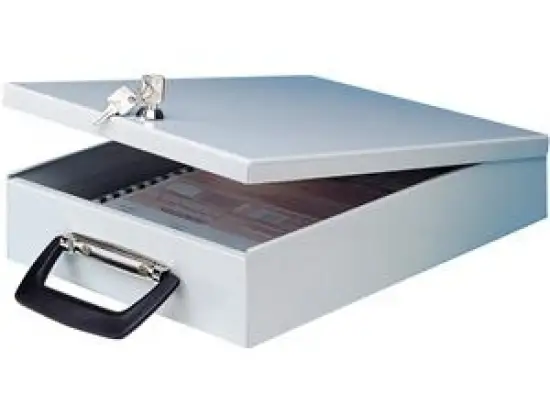 Dokumenten-Kassette Wedo 1021537 102 1537 A4 lichtgrau mit Koffergriff und Sicherheitsschloß