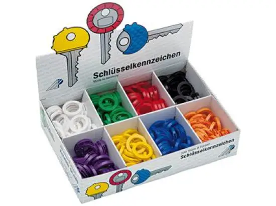 Schlüsselkennringe Wedo 2628008 262 8008 Schlüsselkennzeichen, Kunststoff, 8 Farben sortiert, Pack 200 Stk