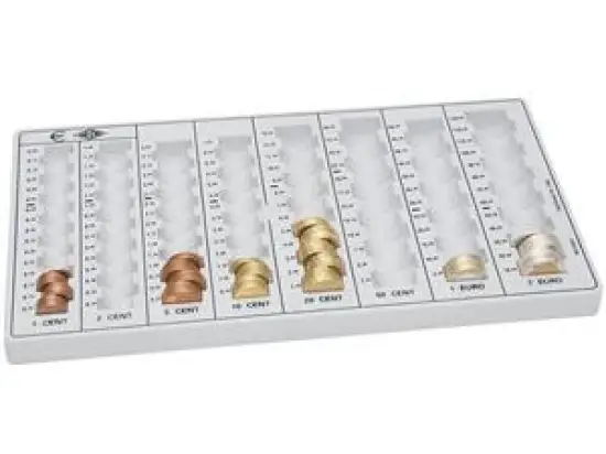Geldzählbrett Wedo 160100837 160 100837 ECO-II lichtgrau 32,8x17,8x3,1cm für Hartgeld