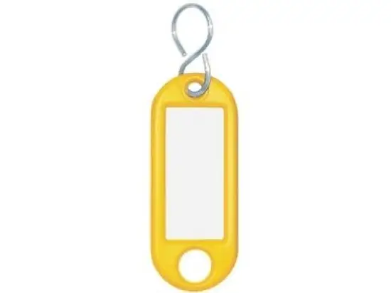 Schlüsselanhänger Wedo 262803405 262 803405 gelb mit Schild, mit S-Haken, Pack 100 Stk