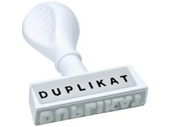 Textstempel Wedo 19314 193 14 Text: "DUPLIKAT", Kunststoff, weiß