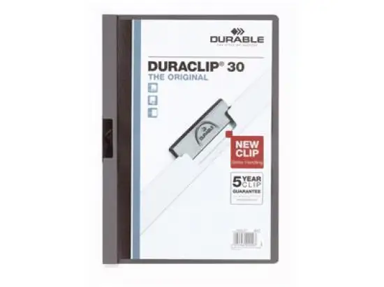 Klemmmappe Durable 2200-57 220057 Duraclip 30 A4, Hartfolie, anthrazit