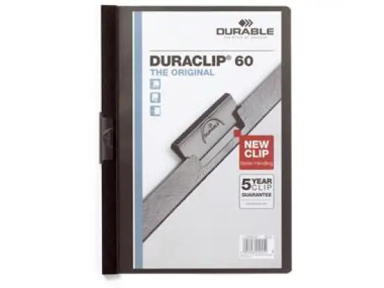 Klemmmappe Durable 2209-01 220901 Duraclip 60 A4, Hartfolie, schwarz
