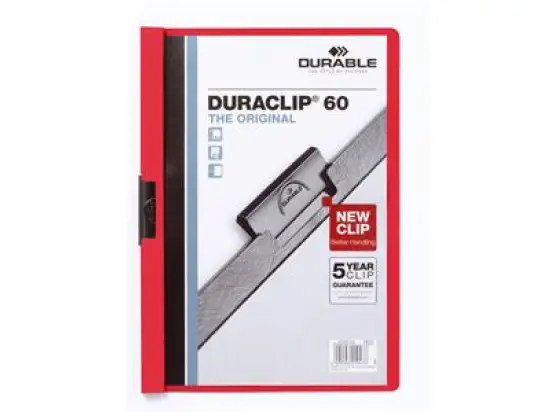 Klemmmappe Durable 2209-03 220903 Duraclip 60 A4, Hartfolie, rot