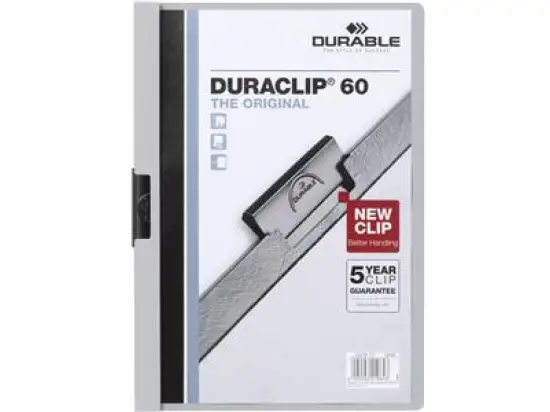 Klemmmappe Durable 2209-10 220910 Duraclip 60 A4, Hartfolie, grau