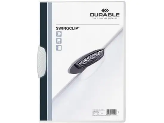 Klemmmappe Durable 2260-02 226002 Swingclip A4, Kunststoff (PP), transparent/weiß