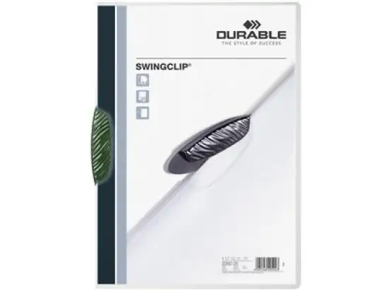Klemmmappe Durable 2260-05 226005 Swingclip A4, Kunststoff (PP), transparent/grün
