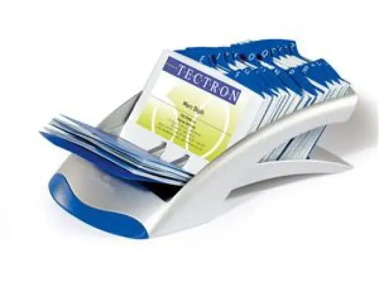 Visitenkartenbox Durable 2413-23 241323 Visifix Desk Vegas silber 100Hüllen