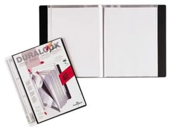 Sichtbuch Durable 2434-01 243401, 2434/01 Duralook Plus schwarz A4 40Hüllen Kunststoff (PP)