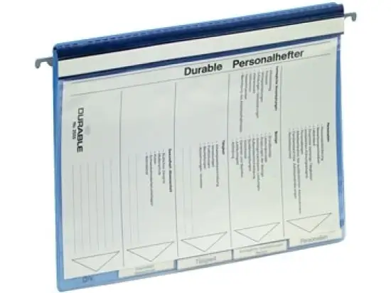 Personalhefter Durable 2555-06 255506 A4 blau, Vorderdeckel mit Sichttasche