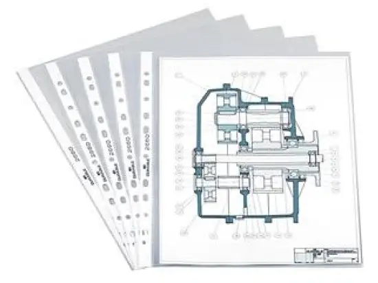 Prospekthüllen Durable 2660-19 266019 A4, Kunststoff (PP), genarbt, oben offen, transparent, Pack 100 Stk