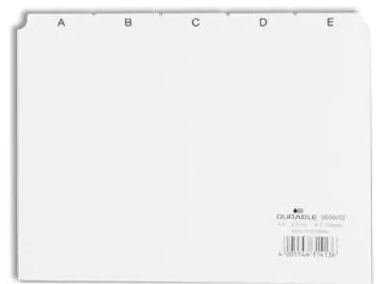 Leitregister Durable 3650-02 365002 A5-quer, A-Z 25-teilig/div, Kunststoff (PP) 0,3mm, weiß