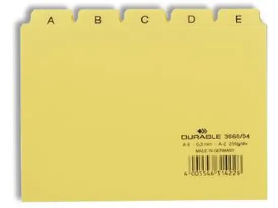 Leitregister Durable 3660-04 366004 A6-quer, A-Z, Kunststoff (PP), gelb