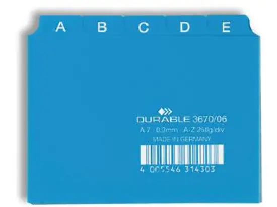 Leitregister Durable 3670-06 367006 A7-quer, A-Z, Kunststoff (PP), blau