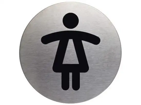 Piktogramm-Hinweisschild Durable 4904-23 490423 Picto Piktogramm "Damen", Ø 83mm, rund, silber