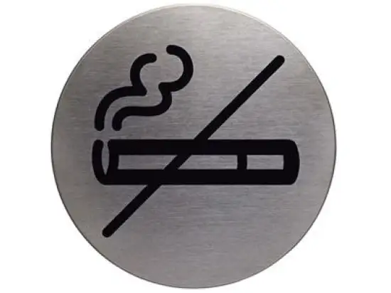 Piktogramm-Hinweisschild Durable 4911-23 491123 Picto Piktogramm "Nicht Rauchen", Ø 83mm, rund, silber