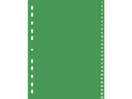Zahlen-Register Durable 6157-05 615705 A4, Zahlen 1-52, 2 Abläufe, Hartfolie (PP), grün, beschriftbar, geprägte Taben