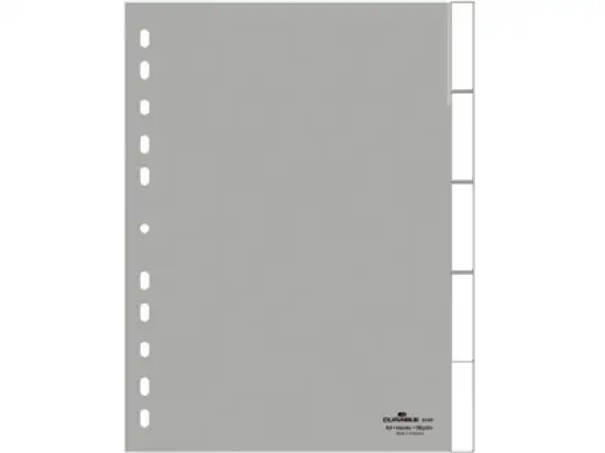 Register Durable 6440-10 644010 A4 5-teilig Kunststoff (PP) Tabs grau, Pack 25 Stk