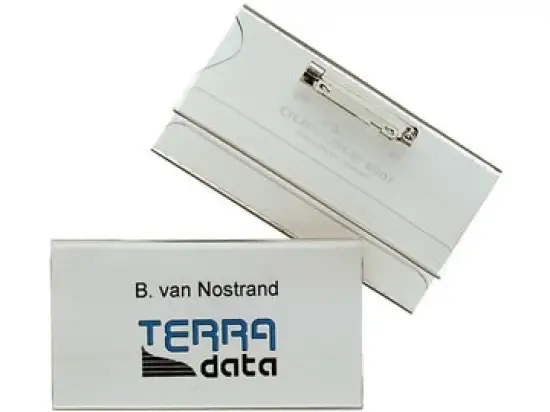 Namensschild Durable 8001-19 800119 40 x 75 mm, mit Anstecknadel und Einstecklasche, Pack 100 Stk