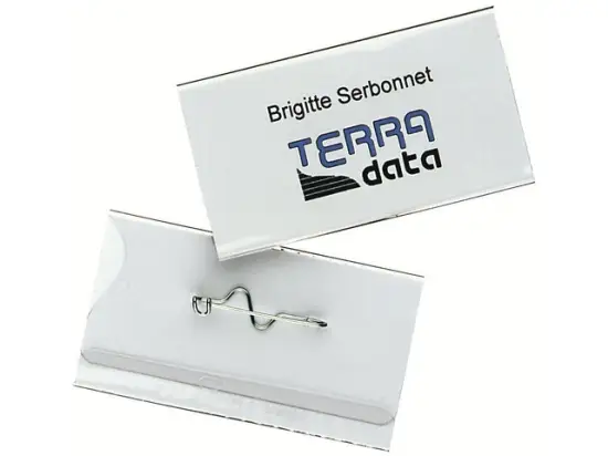 Namensschild Durable 8008-19 800819 40 x 75 mm, mit Wellennadel, Pack 100 Stk