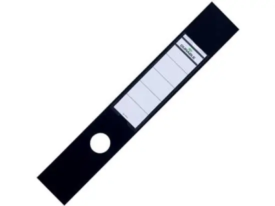 Ordner-Rückenschild Sichttasche Durable 8090-01 809001 Ordofix lang/breit, Kunststoff-Folie, selbstklebend, mit Aufdruck, schwarz, Pack 10 Stk