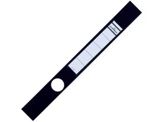 Ordner-Rückenschild Sichttasche Durable 8091-01 809101 Ordofix lang/schmal, Kunststoff-Folie, selbstklebend, mit Aufdruck, schwarz, Pack 10 Stk