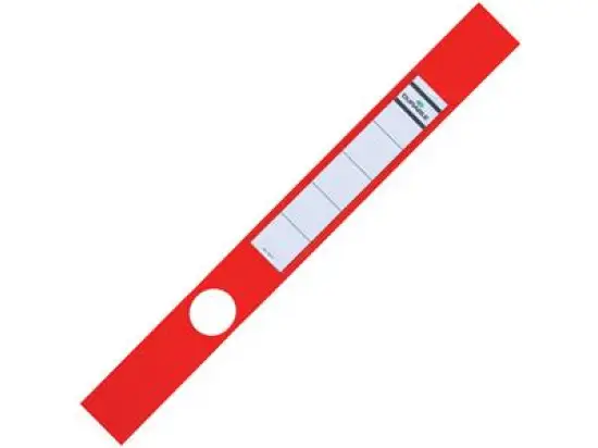 Ordner-Rückenschild Sichttasche Durable 8091-03 809103 Ordofix lang/schmal, Kunststoff-Folie, selbstklebend, mit Aufdruck, rot, Pack 10 Stk
