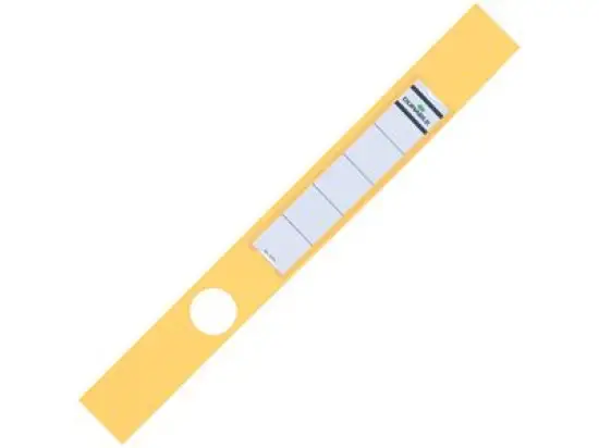 Ordner-Rückenschild Sichttasche Durable 8091-04 809104 Ordofix lang/schmal, Kunststoff-Folie, selbstklebend, mit Aufdruck, gelb, Pack 10 Stk