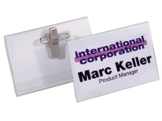 Namensschild Durable 8101-19 810119 54x90mm mit Kombiklemme, Pack 50 Stk