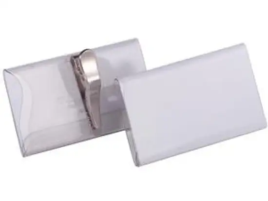 Namensschild Durable 8110-19 811019 40 x 75 mm, mit Krokoklemme, Pack 25 Stk