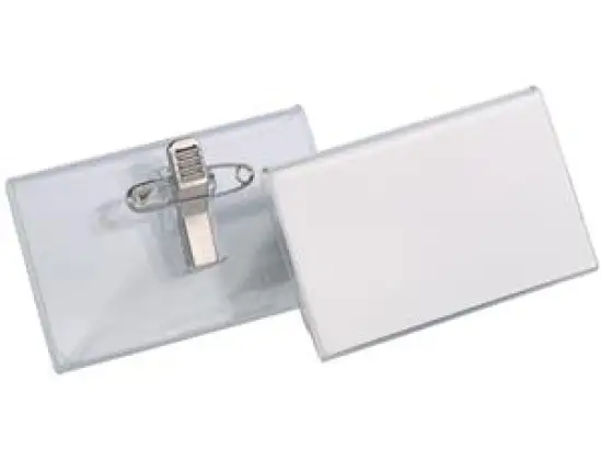 Namensschild Durable 8121-19 812119 40 x 75 mm, mit Kombiklemme aus Acryl, Pack 25 Stk