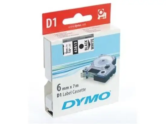 Schriftband-Kassette Dymo S0720790 43618 D1 6mm x 7m, schwarz auf gelb
