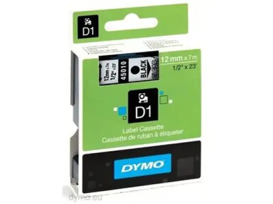 Schriftband-Kassette Dymo S0720500 45010 D1 12mm x 7m, schwarz auf transparent