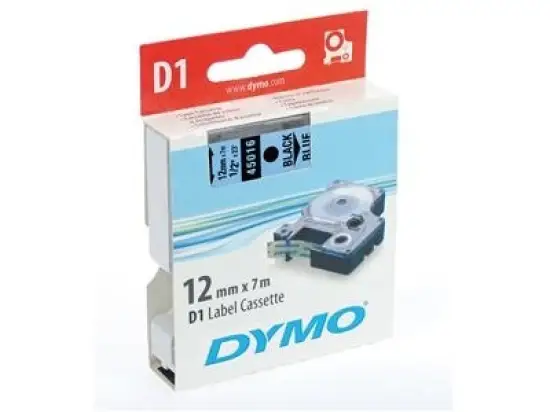 Schriftband-Kassette Dymo S0720560 45016 D1 12mm x 7m, schwarz auf blau