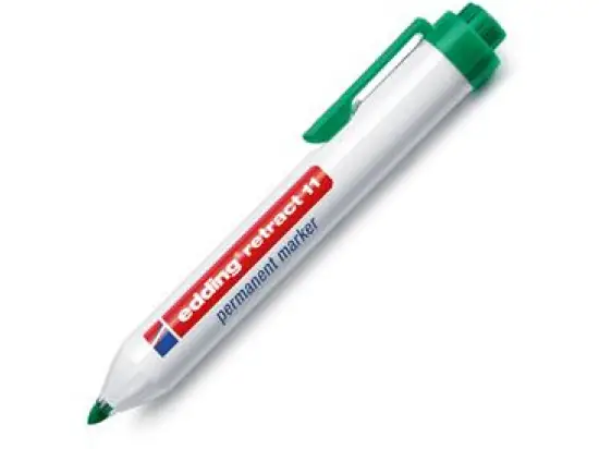 Permanentmarker Edding retract 11 4-11004 1,5-3mm, Rundspitze, grün, Pack 10 Stk