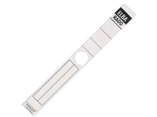 Ordner-Rückenschild Etiketten Elba 100420959 04404 Rado Hängeordner/extra schmal, selbstklebend, mit Aufdruck, weiß, Pack 10 Stk