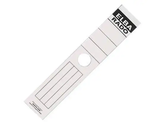Ordner-Rückenschild Etiketten Elba 100420958 04407 Rado Hängeordner/breit, selbstklebend, mit Aufdruck, weiß, Pack 10 Stk