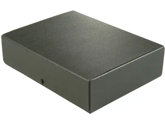 Dokumentenmappe Elba 400000989 31418 A4, Hartpappe, schwarz, Druckknopfverschluss, Füllstärke: 80mm (ca. 780 Blatt), 240x85x315mm