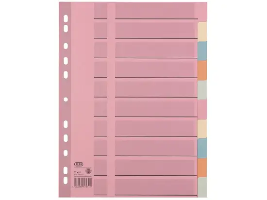 Blanko-Register Oxford 400011409 57431 A4, Tauenpapier, farbig, blanko, 10-teilig, Pack 25 Stk