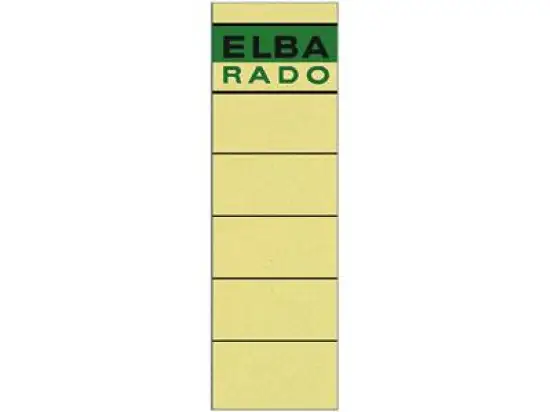 Ordner-Rückenschild Etiketten Elba 100420953 04617CH Rado 190 x 59 mm, kurz/breit, selbstklebend, schwarz/grüner Aufdruck, chamois, Pack 10 Stk