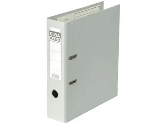 Ordner Elba 100022629 10497GR Rado Plast A4, 80mm, Pappe/PVC-Folie, Wechselfenster, grau